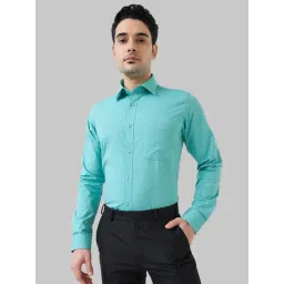 Raymond Green Cotton Slim Fit Self Pattern Shirt-picture-20