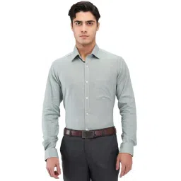 Raymond Green Slim Fit Self Pattern Shirt-picture-19