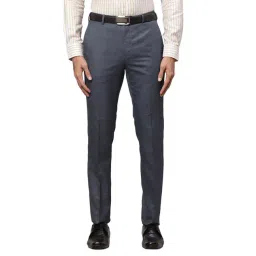 Raymond Grey Slim Fit Checks Trousers-picture-34