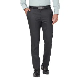 Raymond Grey Slim Fit Checks Trousers-picture-34