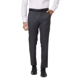 Raymond Grey Slim Fit Checks Trousers-picture-33