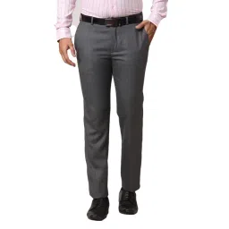 Raymond Grey Slim Fit Checks Trousers-picture-21