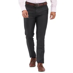 Raymond Grey Slim Fit Self Pattern Trousers-picture-36