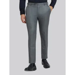 Raymond Grey Slim Fit Self Pattern Trousers-picture-21