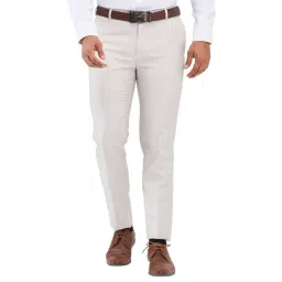 Raymond Grey Slim Fit Self Pattern Trousers-picture-10