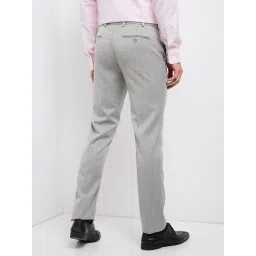 Raymond Grey Slim Fit Self Pattern Trousers image 2