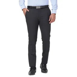 Raymond Grey Slim Fit Texture Trousers-picture-28