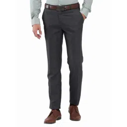 Raymond Grey Slim Fit Texture Trousers-picture-40