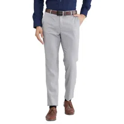 Raymond Grey Slim Fit Trousers-picture-31