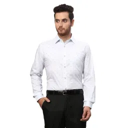 Raymond Light Blue Slim Fit Printed Shirt-picture-14