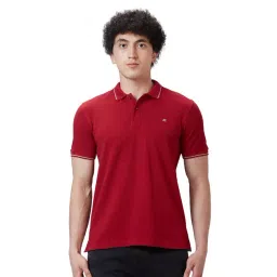 Raymond Maroon Cotton Contemporary Fit Polo T-Shirt-picture-39