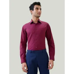 Raymond Maroon Pure Cotton Slim Fit Texture Shirt-picture-25