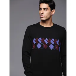 Raymond Men Black Self-Design Pullover-picture-30