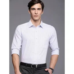 Raymond Men Blue &Black Slim Fit Checked Formal Shirt-picture-18