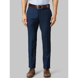 Raymond Men Blue Slim Fit Formal Trousers-picture-24