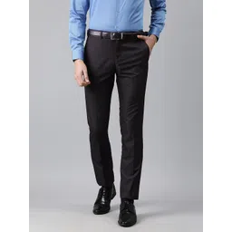 Raymond Men Charcoal Grey Slim Fit Self Design Formal Trousers-picture-11