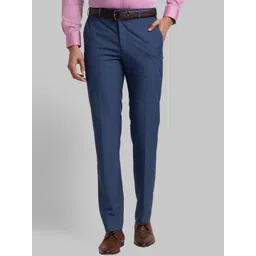 Raymond Men Checked Contemporary-Fit Formal Trousers-picture-35