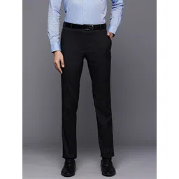 Raymond Men Checked Slim Fit Formal Trousers-picture-24