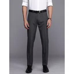 Raymond Men Checked Slim Fit Formal Trousers-picture-14