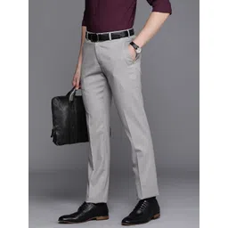 Raymond Men Checked Slim Fit Formal Trousers-picture-32