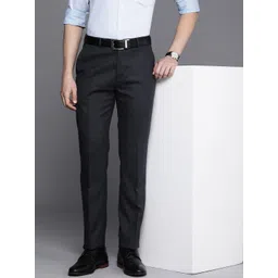 Raymond Men Checked Slim Fit Formal Trousers-picture-31