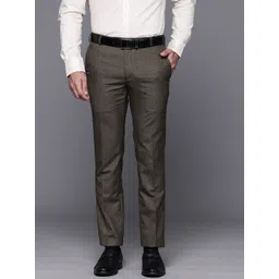 Raymond Men Checked Slim Fit Formal Trousers-picture-24