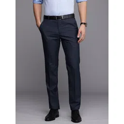 Raymond Men Checked Slim Fit Formal Trousers-picture-17