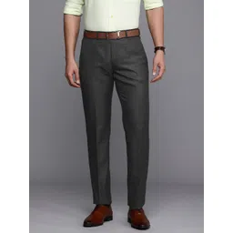 Raymond Men Checked Slim Fit Formal Trousers-picture-32