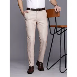 Raymond Men Checked Slim Fit Formal Trousers-picture-36