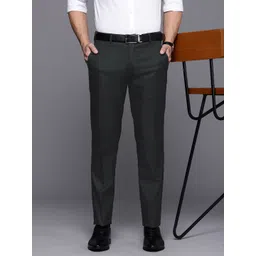 Raymond Men Checked Slim Fit Formal Trousers-picture-17