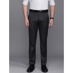 Raymond Men Checked Slim Fit Formal Trousers-picture-25
