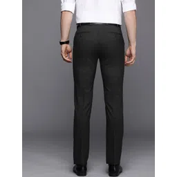 Raymond Men Checked Slim Fit Formal Trousers image 3