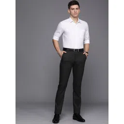 Raymond Men Checked Slim Fit Formal Trousers image 4