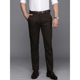 Raymond Men Checked Slim Fit Mid-Rise Formal Trousers-picture-25