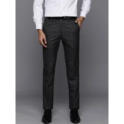 Raymond Men Checked Slim Fit Trousers-picture-26