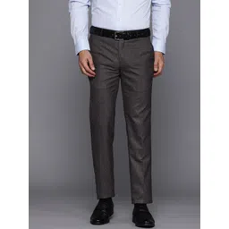 Raymond Men Checked Slim Fit Trousers-picture-14