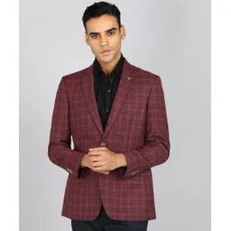 raymond Men Checkered Single Breasted Formal Blazer-picture-16