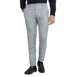 raymond Men Checks Slim Fit Trousers-picture-44
