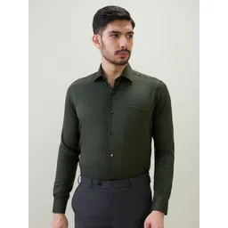 Raymond Men Contemporary Classic Fit Textured Cotton Formal Shirt-picture-30