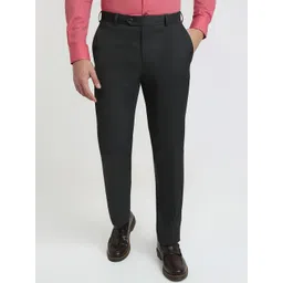 Raymond Men Contemporary Fit Flat Front Formal Trousers-picture-28