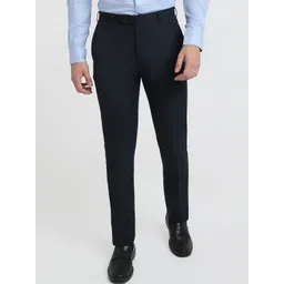 Raymond Men Contemporary Fit Flat Front Formal Trousers-picture-14