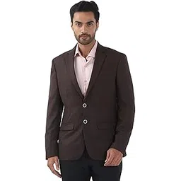 raymond Men Contemporary Fit Houndstooth Pattern Poly Wool Blend Notch Collar Full Sleeve Formal Blazer-picture-48