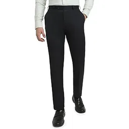 raymond Men Contemporary Fit Solid Pattern Poly Viscose Blend Flat Front Formal Trouser-picture-21