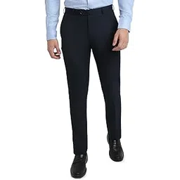 raymond Men Contemporary Fit Solid Pattern Poly Viscose Blend Flat Front Formal Trouser-picture-19