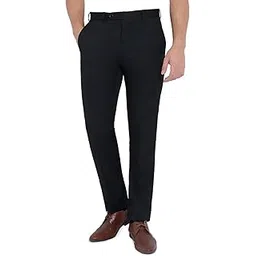 raymond Men Contemporary Fit Solid Pattern Poly Viscose Blend Flat Front Formal Trouser-picture-22