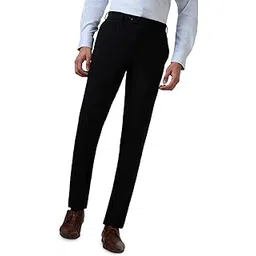 raymond Men Contemporary Fit Solid Pattern Polyester Blend Flat Front Formal Trouser-picture-20