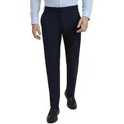 raymond Men Contemporary Fit Structure Pattern Poly Wool Blend Flat Front Formal Trouser-picture-11