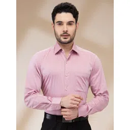 Raymond Men Contemporary Spread Collar Solid Cotton Formal Shirt-picture-19