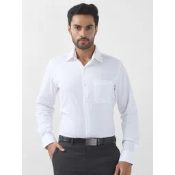 Raymond Men Contemporary Spread Collar Solid Cotton Formal Shirt-picture-12