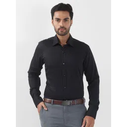 Raymond Men Contemporary Spread Collar Solid Cotton Formal Shirt-picture-21